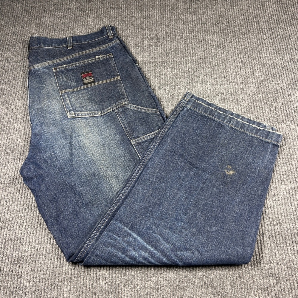 Vintage Structure Carpenter Jeans Mens 40 Blue Denim Wide Leg Baggy Skater Y2K